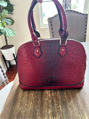 Structured Satchel in Red